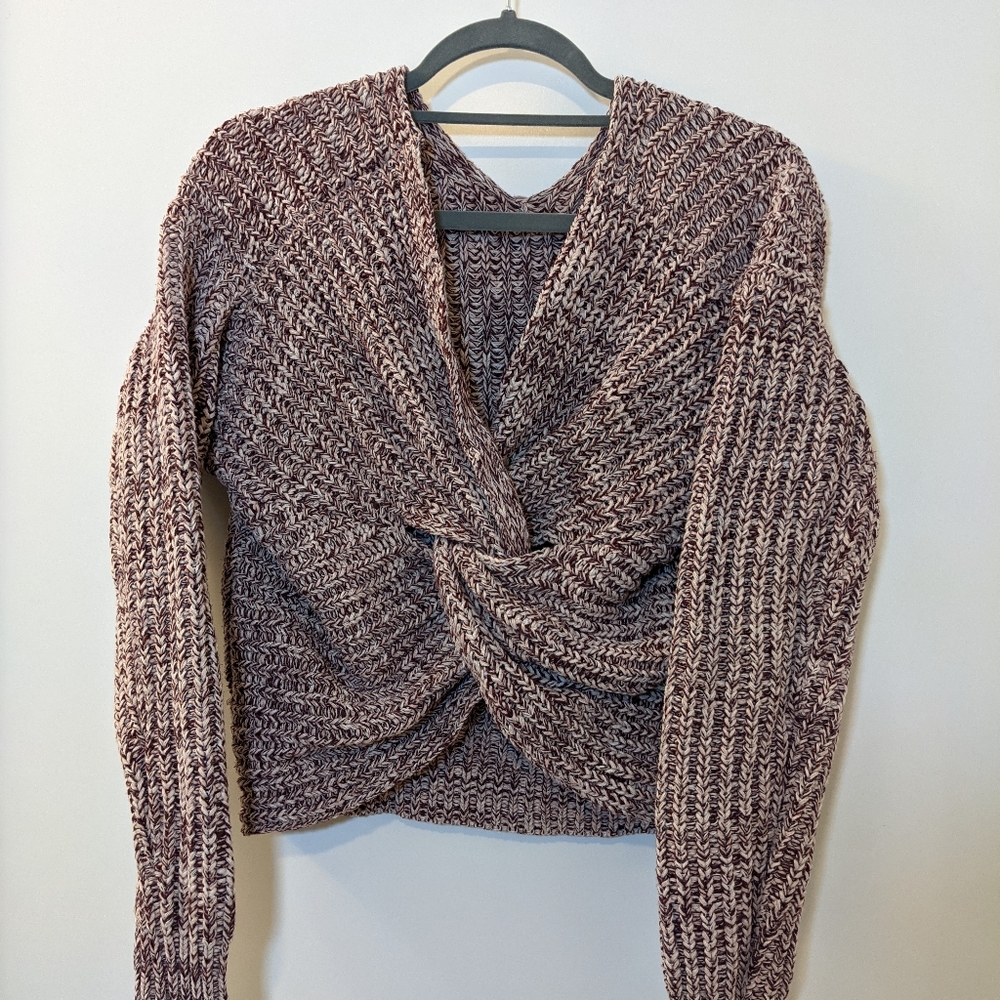 Melrose and Market mauve twist front sweater